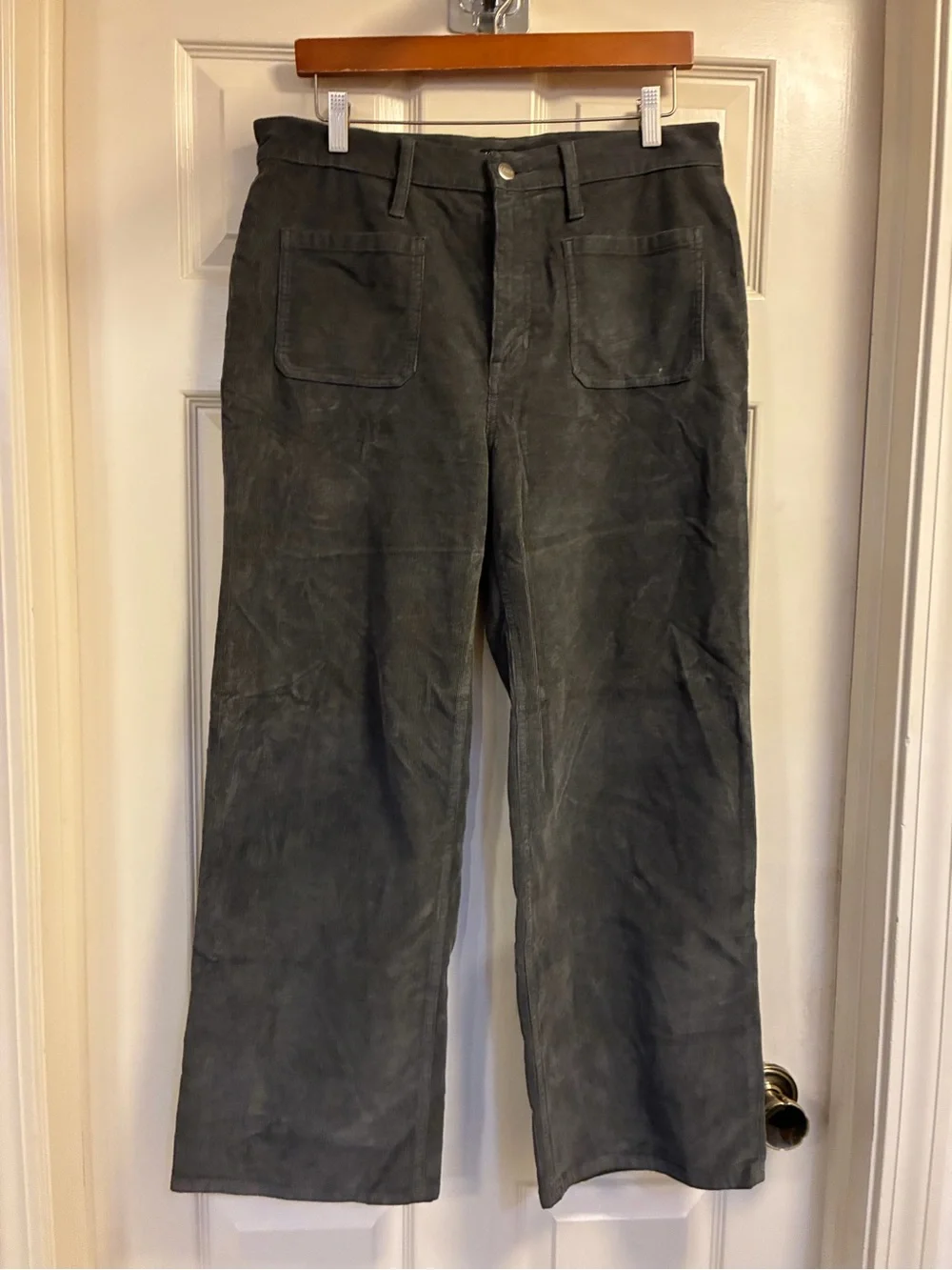 J. Crew Sailer Slime- Wide Leg Corduroy Charcoal pants size 30